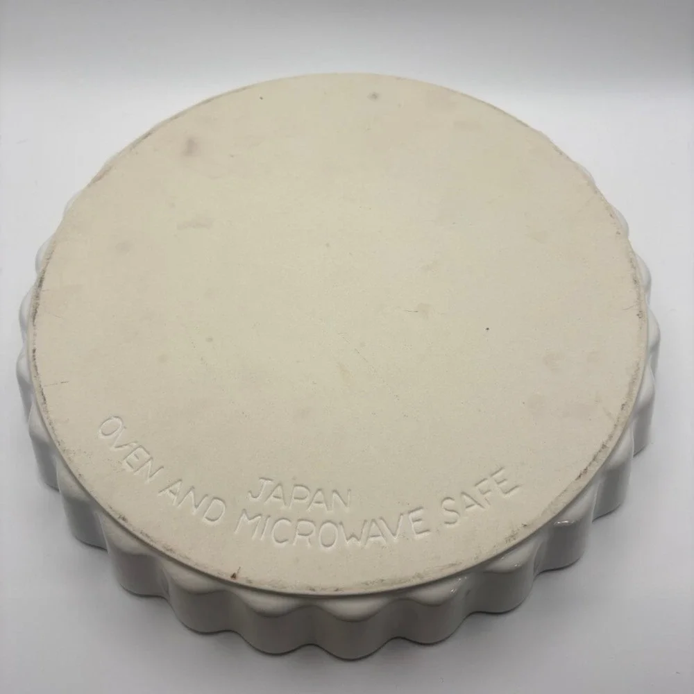 Vintage Japan Ceramic Aardbeientaart Strawberry Tart Recipe Fluted Quiche Dish
